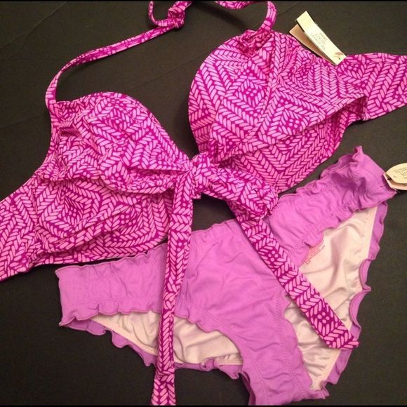 NWT VS 32DDD,34D WRAP BIKINI LILAC PURPLE MAGENTA